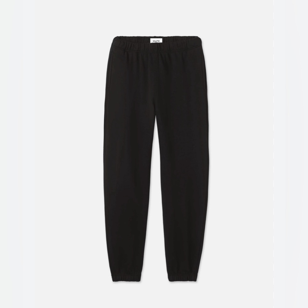 MATE the label Organic Fleece Relaxed Pocket Sweatpant in jet black size large - Picture 2 of 11